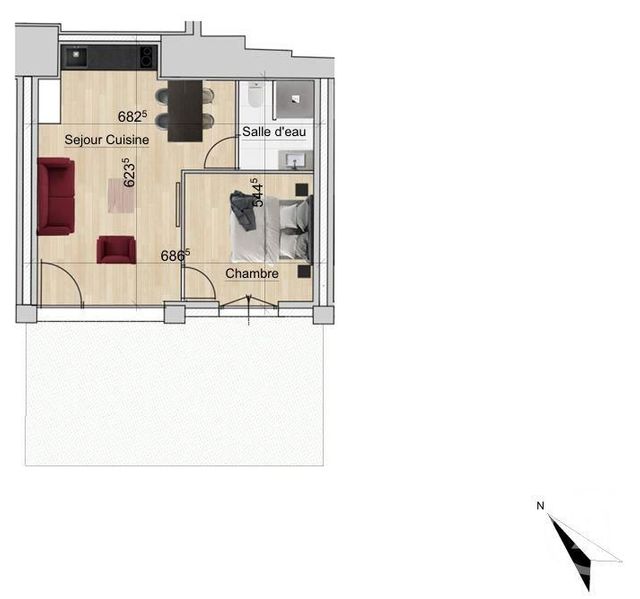 Appartement F2 à vendre - 2 pièces - 35.65 m2 - VINZIER - 74 - RHONE-ALPES - Century 21 Chablais - Léman