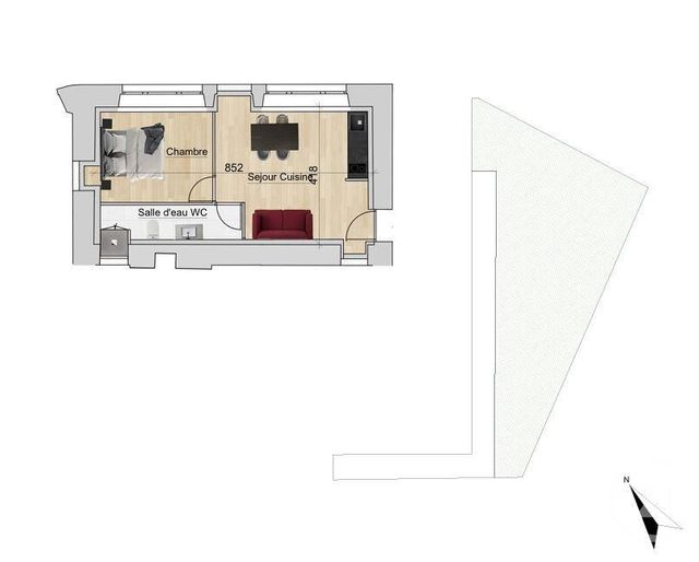 Appartement F2 à vendre - 2 pièces - 31.16 m2 - VINZIER - 74 - RHONE-ALPES - Century 21 Chablais - Léman